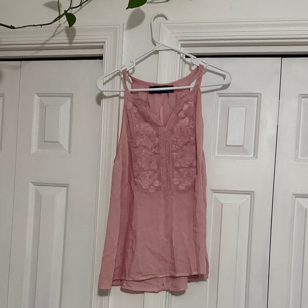 Blue Rain Pink Floral Tank Top